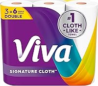 Viva Signature Cloth Paper Towels, 3 Double Rolls, 86 Sheets/Roll - Soft, Absorbent & Durable Like Cloth for Messes