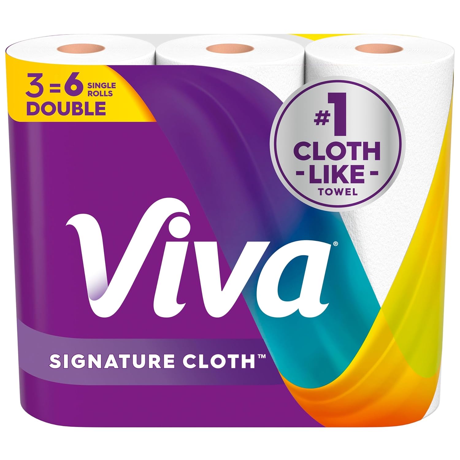 Viva Signature Cloth Paper Towels 3 Double Rolls 86 Sheets per Roll Packaging May Vary