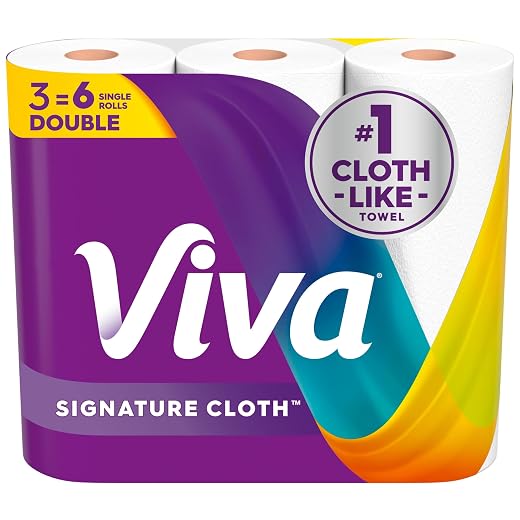 Viva Signature Cloth Paper Towels, 3 Double Rolls, 86 Sheets per Roll