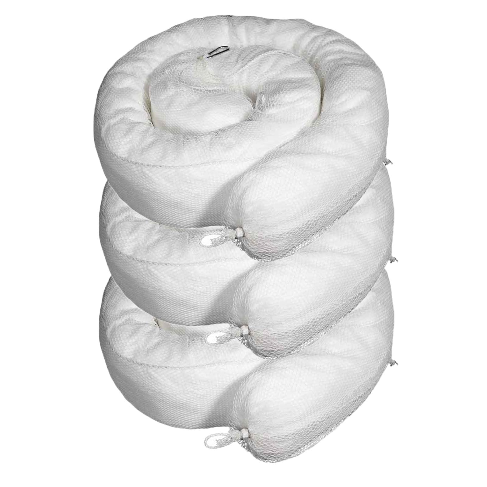 Calzini Assorbenti Solo Olio Industriali 3mx12,7cm(L X Dia.) Kit di Fuoriuscita di Olio Carburante Fluidi a Base di Idrocarburi,Absorbe 30L Par Bôme(Size:Pack of 3,Color:Bianco)