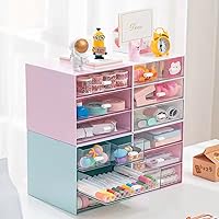 Vista 6 de Desk Organizer with Drawer, Office Organizer with 4 Drawers, Desk Storage Box for, Desktop, Dressing table, Office, School, Home, Plastic Box and 4