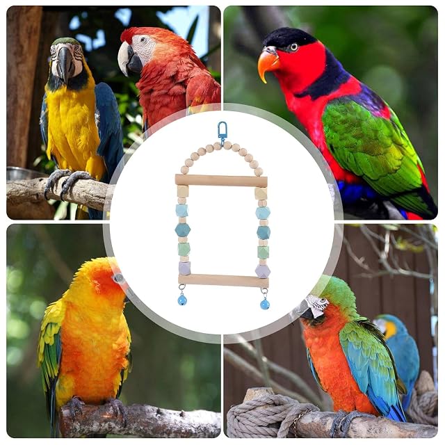 Foto 4 de 8 de Tedious Juguetes de Periquito para Jaula, Juguetes de Columpio para pájaros