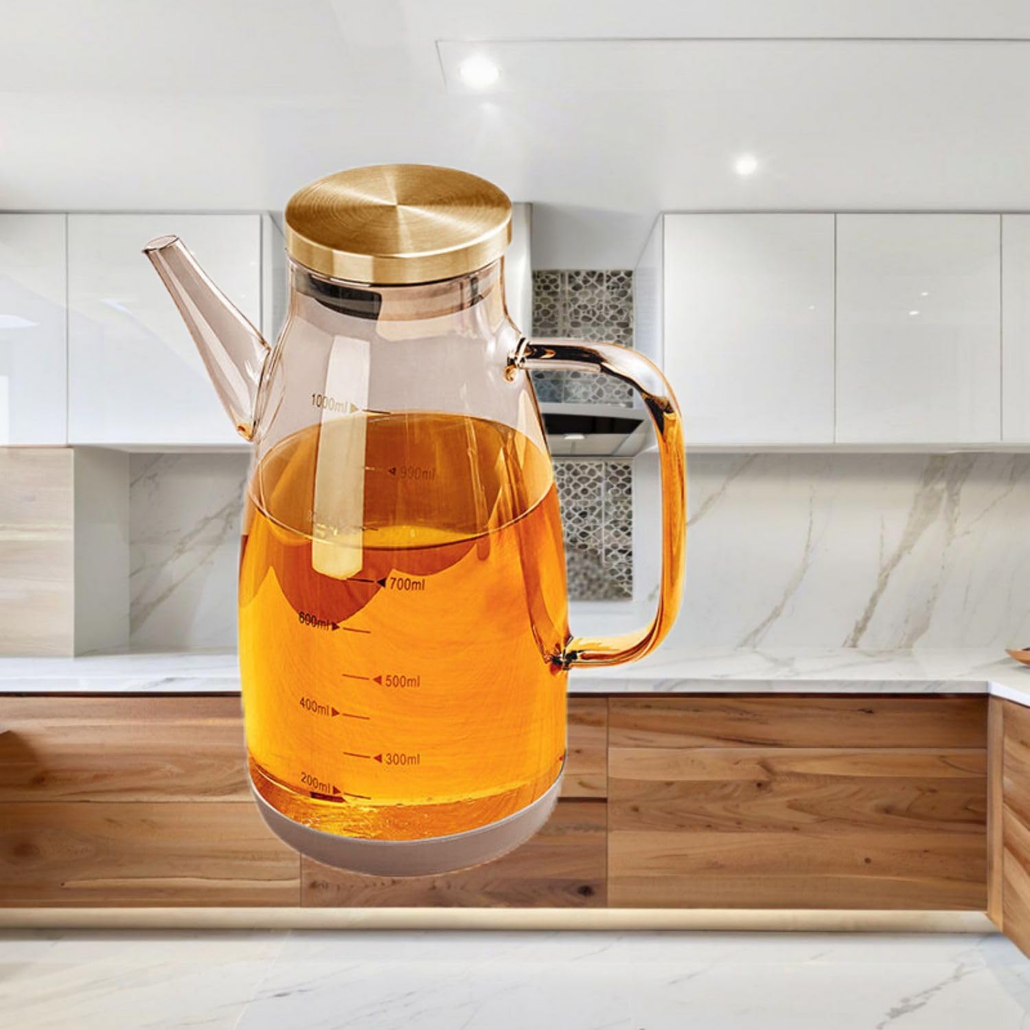 玻璃油壶厨房 Kitchen Gadgets, Cook Accessories 家用不挂油油瓶酱油醋调料瓶装油的容易不锈钢大油罐 KCookware Accessories - 1768