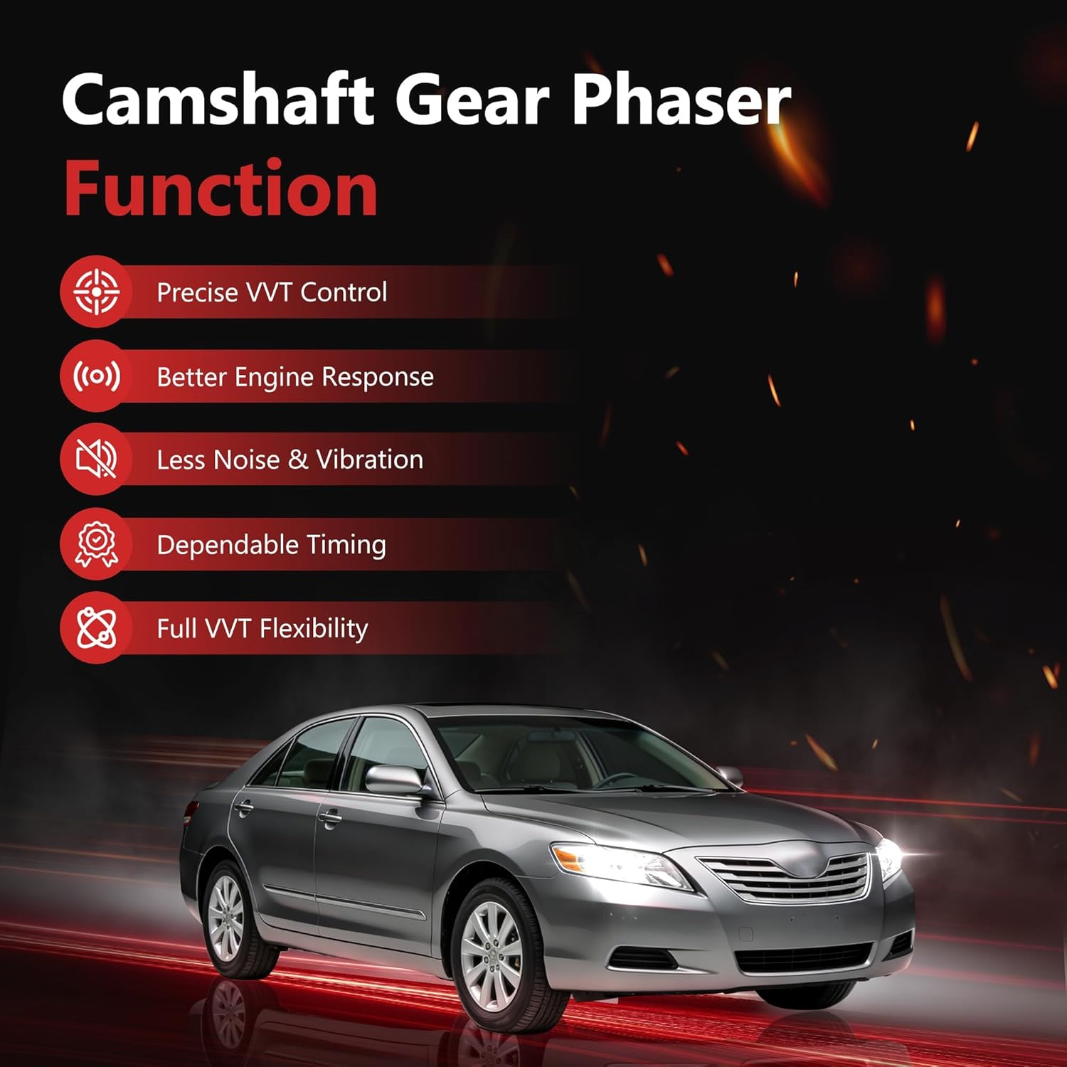 HYR Intake & Exhaust Engine Camshaft Phaser VVT Sprocket Gear Fit for Chevy GMC Cadillac & Buick Models - Equinox Impala Traverse Camaro Terrain ATS Enclave Allure, V6 3.0L 3.6L, # 12626160, 12626161