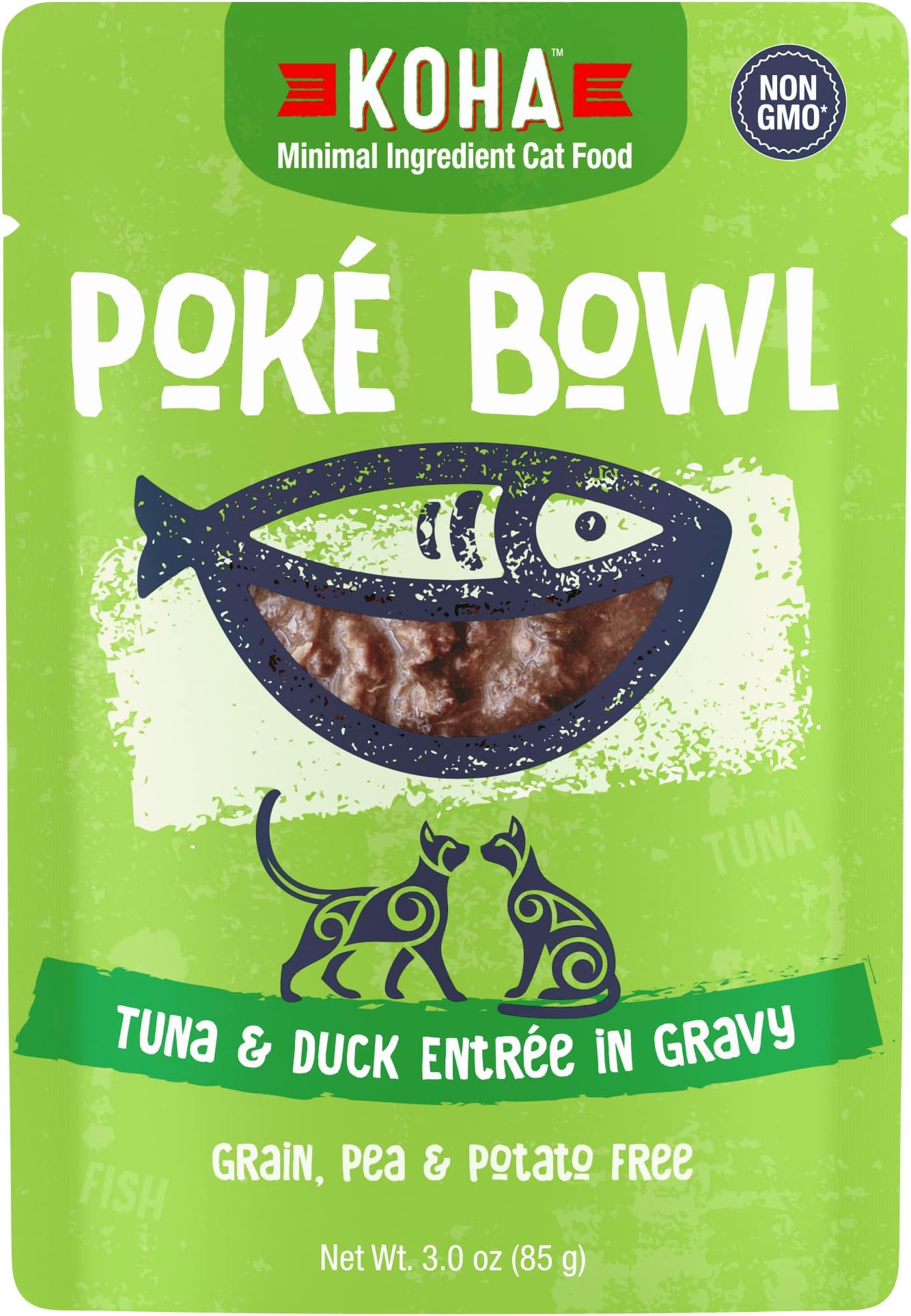 - Poké Bowl Tuna & Duck Entree in Gravy for Cats, 12-Pack of 3oz Pouches