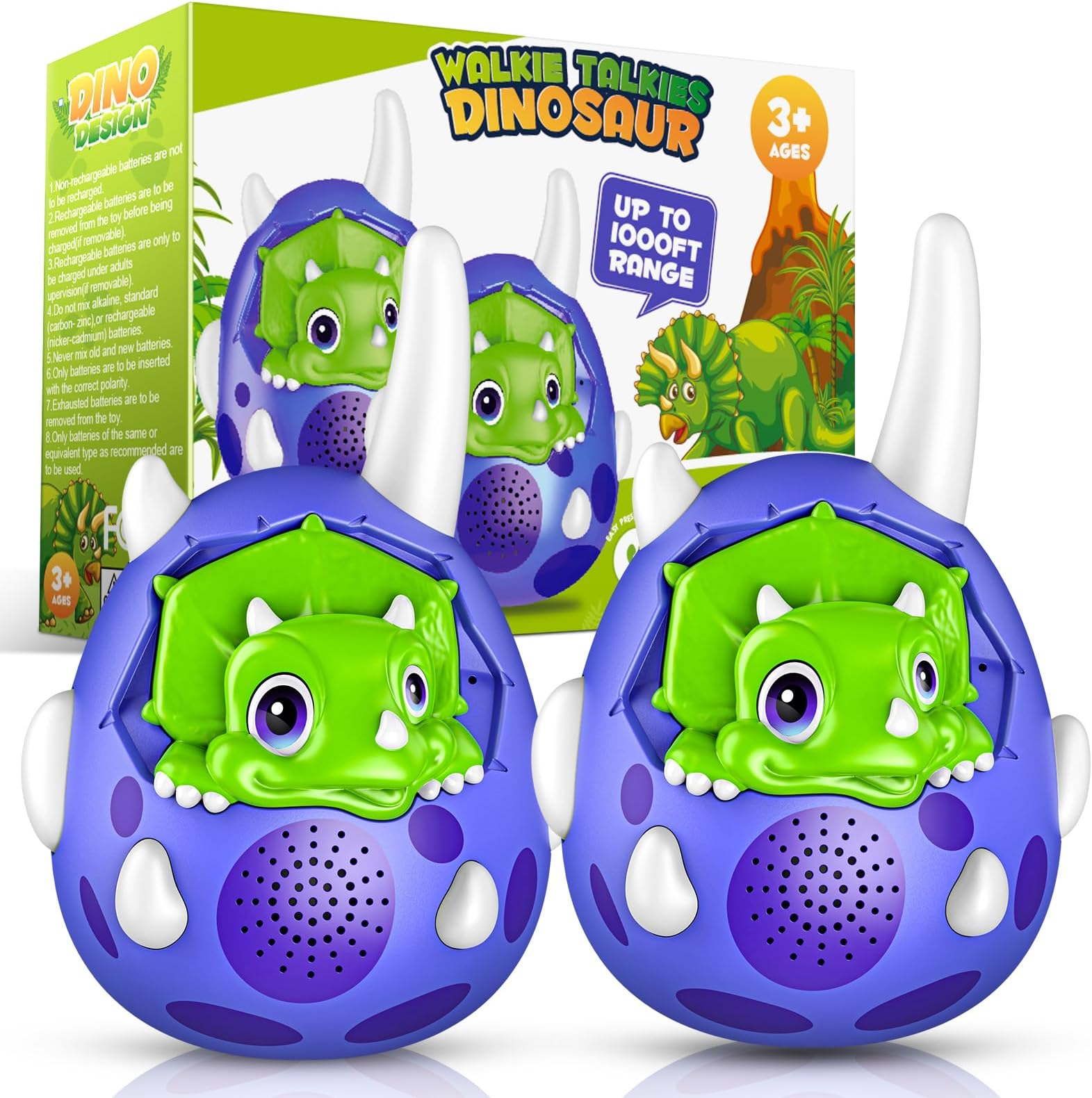 Walkie Talkie, Dinosaur Toy for 3-12 Year Old Boys, Kids Outdoor Sensory Toy for Autism, Gift for 4-12 Year Olds