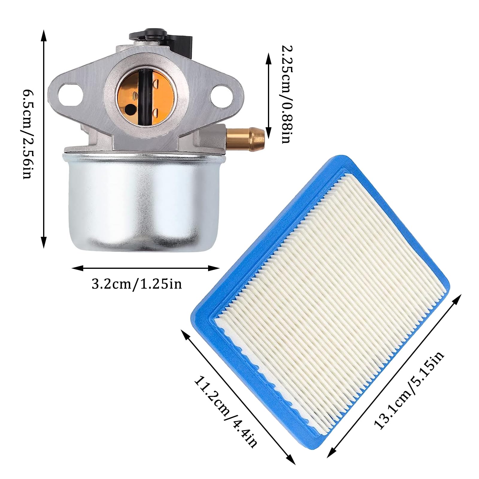 OxxO Vergaser-Kit Für Briggs & Stratton 4-7HP Motoren - Mit Primerbirne