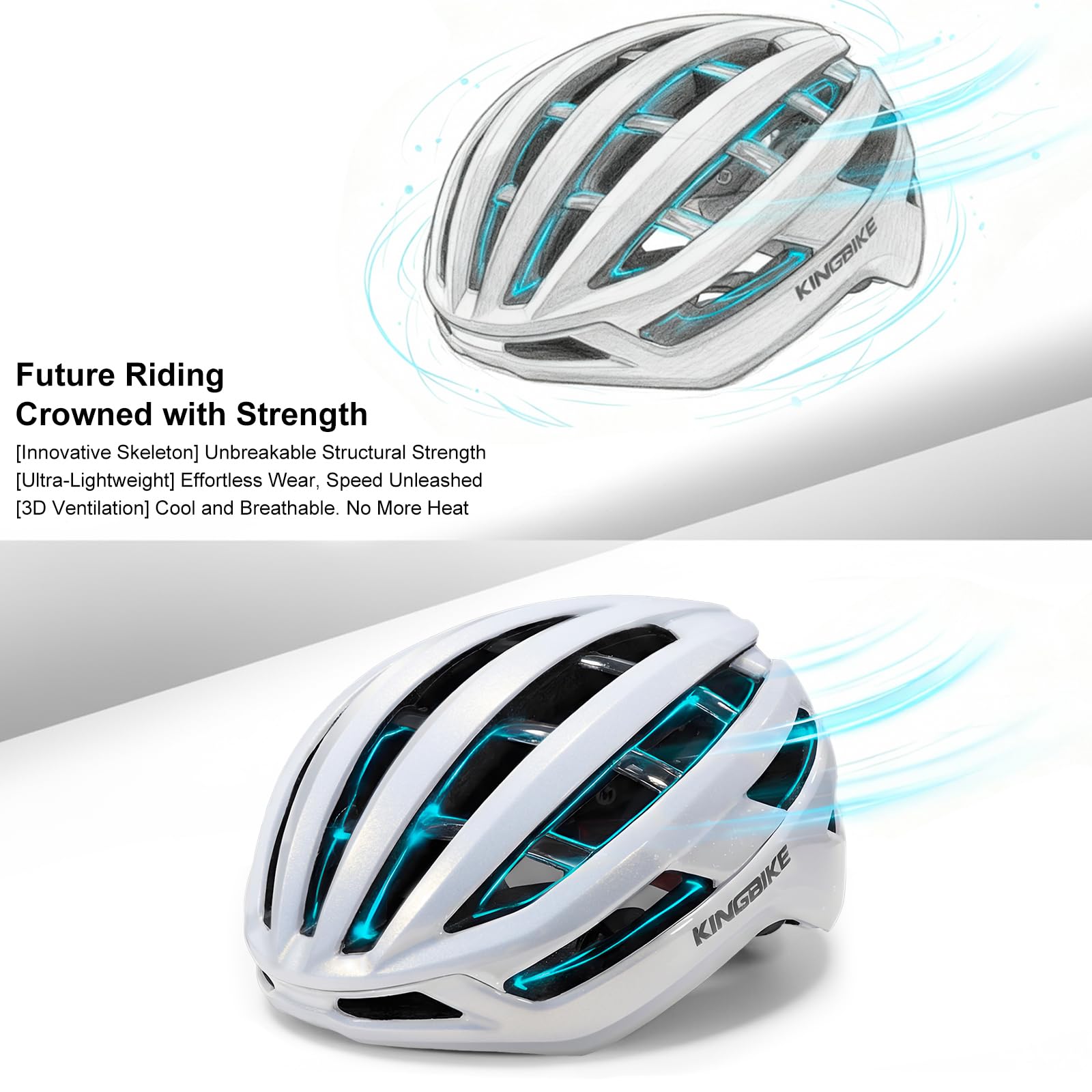 Fahrradhelm für Jugend Erwachsene Herren Damen Rennradhelm Leichtbau Belüftung Bequem 2 Größen 54-62cm
