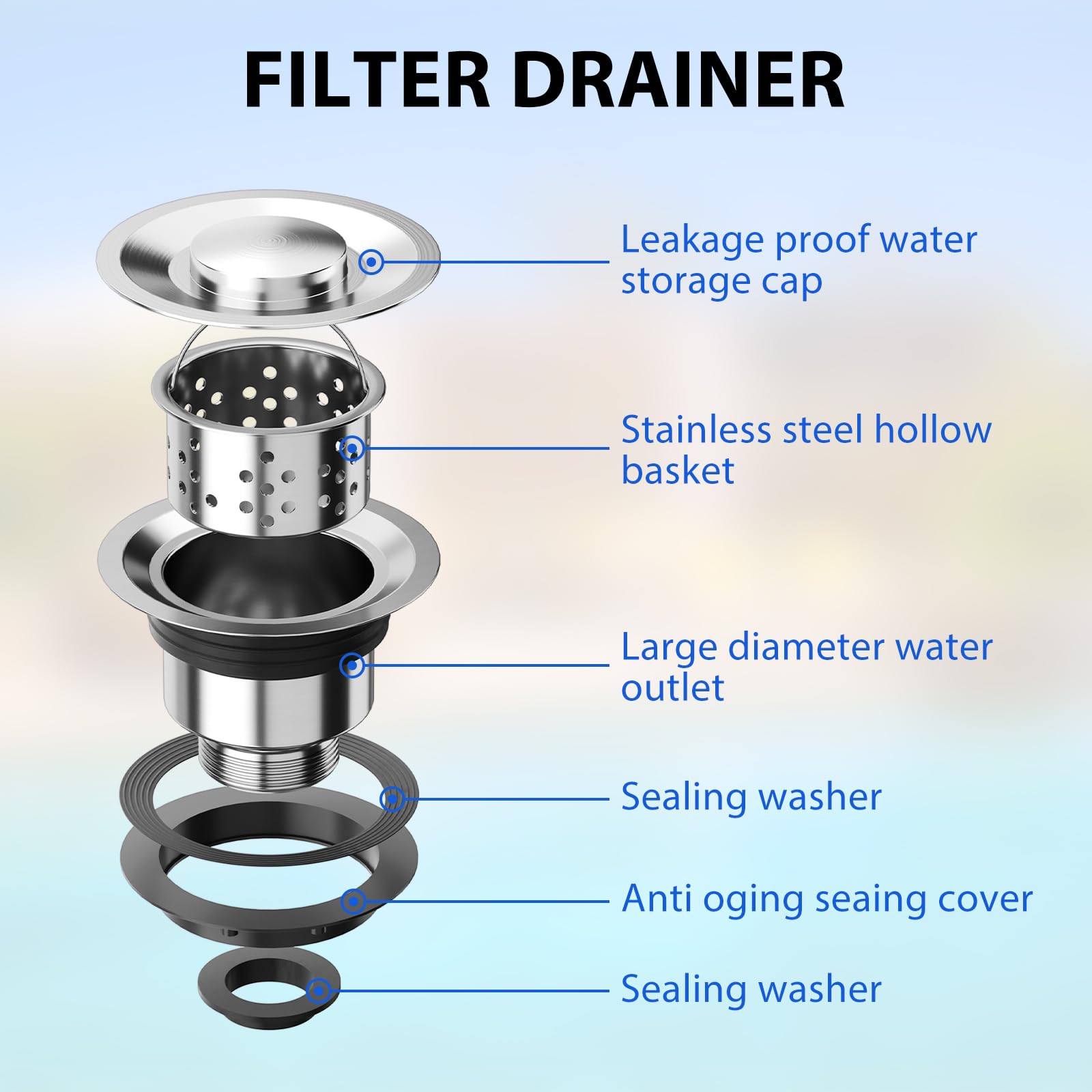 Zstar Edelstahl Utility Waschbecken NSF Mit Arbeitsplatte Gewerbe