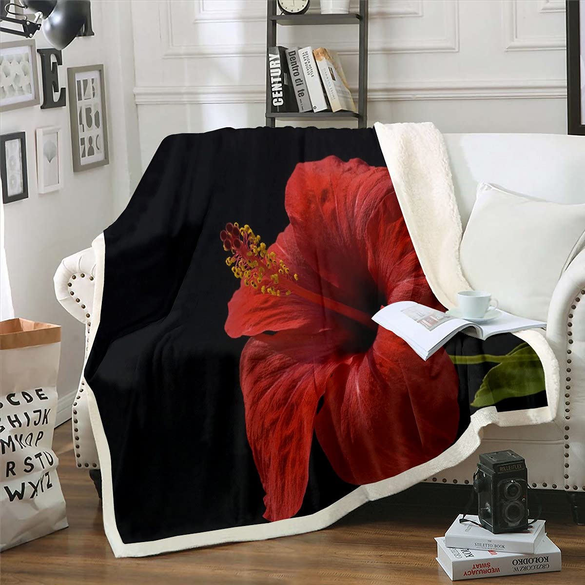 Couverture sherpa hibiscus pour transformer votre chambre en cocon