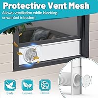 Vista 7 de Kit de ventilación de aire acondicionado portátil para puerta corrediza, paquete de 6 placas ajustables para balcón, hasta 90 pulgadas, apto