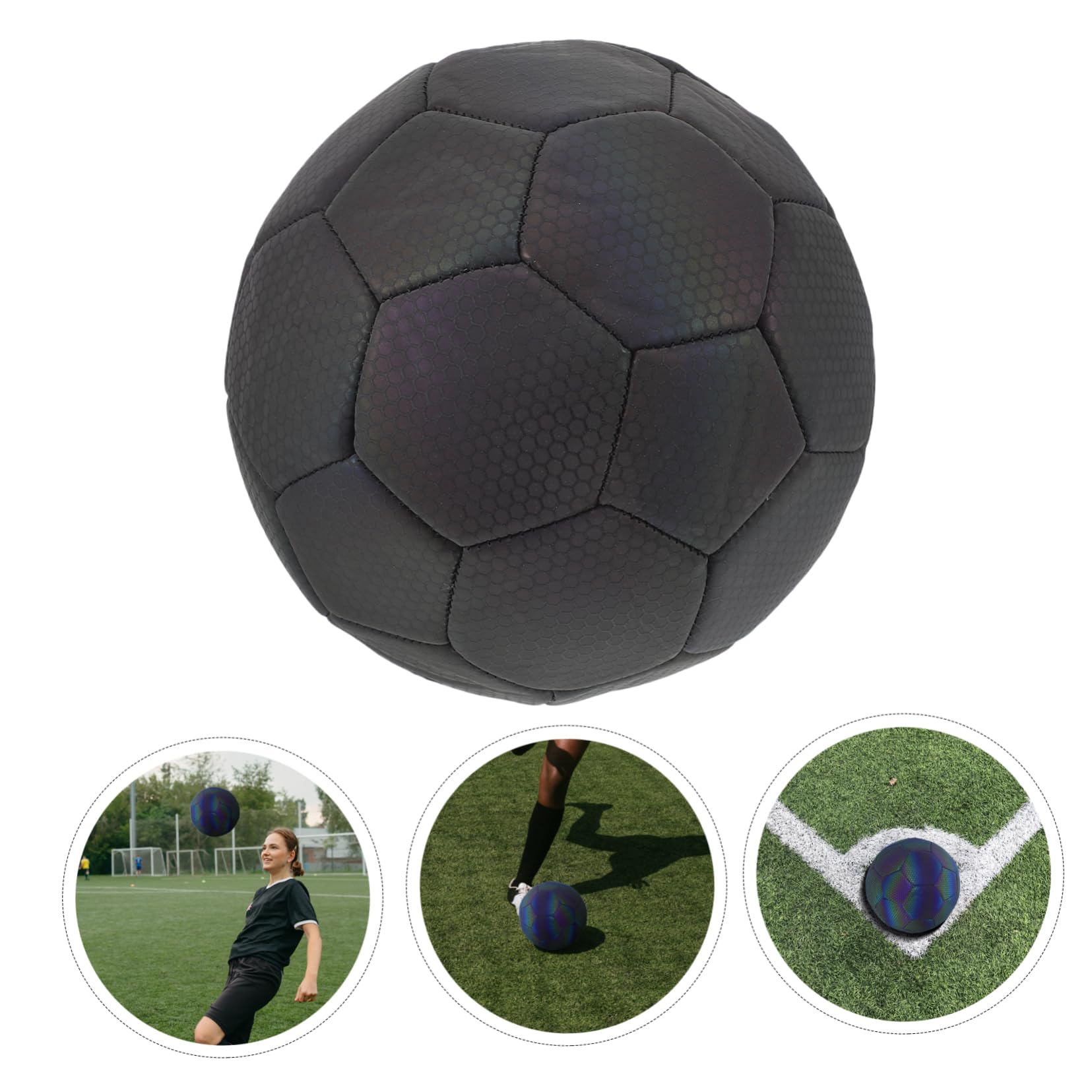 Toddmomy Pallone Calcio Olografico Riflettente per Allenamento Calcio Illuminato per Giochi Notturni Resistente e Affidabile per Ragazzi e Adulti