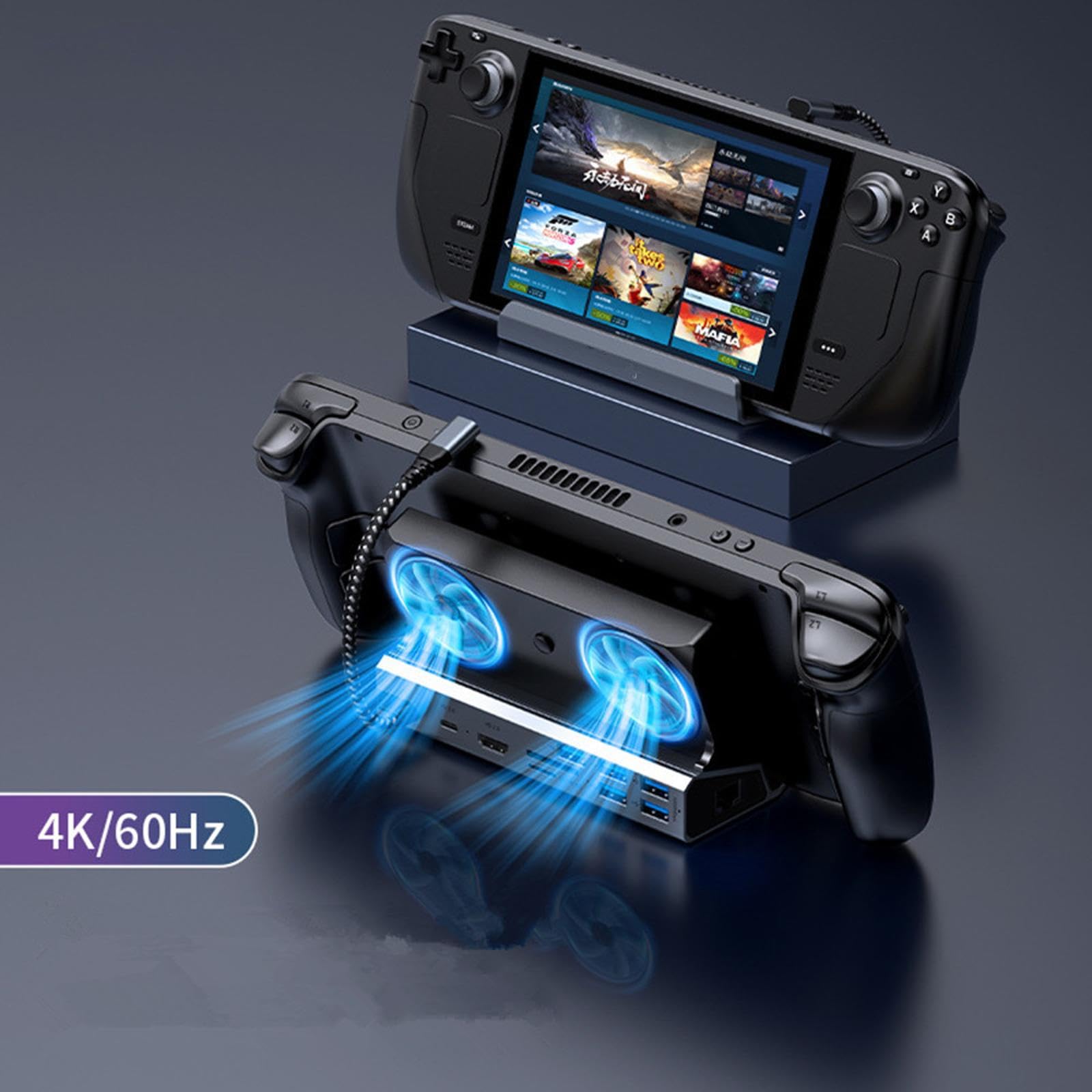 HDMI 4K @ 60Hz Output/USB 3.0 /USB-C Port Charging Docking Station Adapter per Steam Deck Game Accessorio
