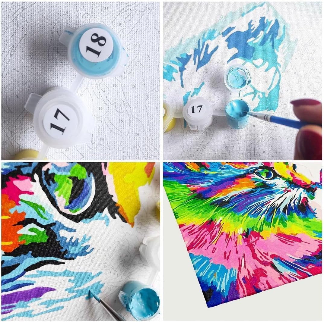 Dipingere Con i Numeri Adulti,Sole Luna Albero Painting by Numbers Kit,Fai Da Te Olio