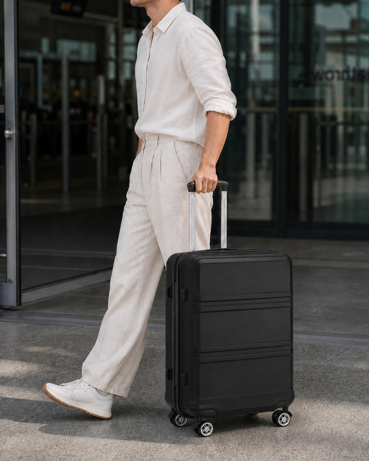 KONO Hartschalenkoffer ABS+PC Trolley TSA Schloss 360° Leisen Rollen Reisekoffer S M L XL XXL