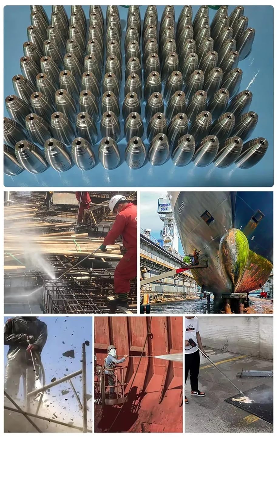 Compatible con hidrolimpiadoras de alta presión: boquilla turbo giratoria de ultra alta presión (1000 bar), agua caliente y fría, eliminación de óxido y limpieza de superficies.(9l16 1.2mm nozzle)