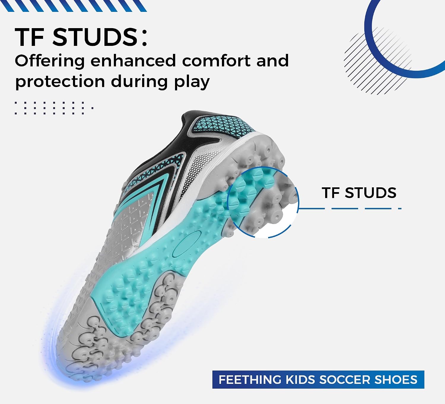 Girls Boys Indoor Soccer Shoes Kids Turf Training Football Cleats Youth TF Durable Futsal Soccer Sneaker Littel/Big Kid