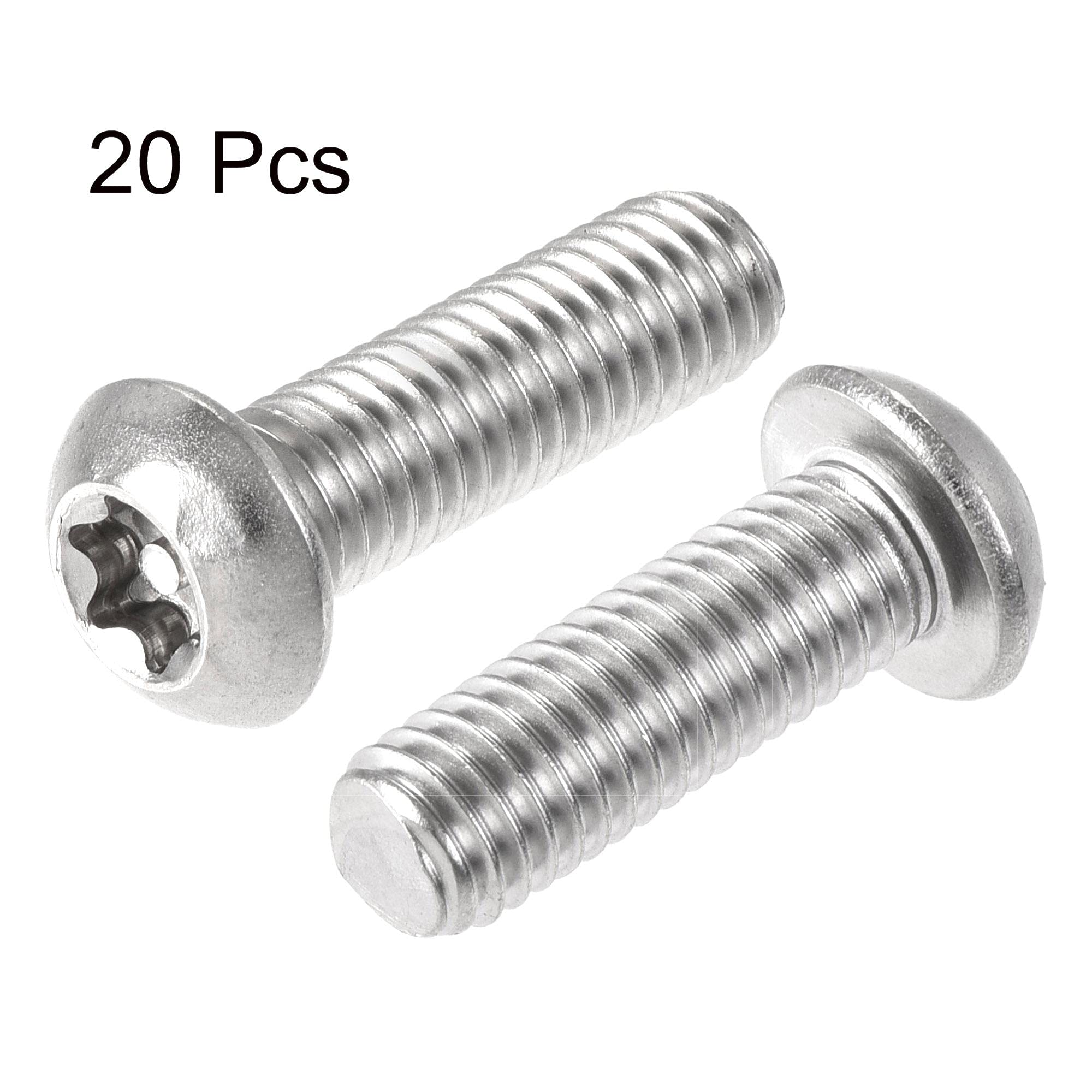 uxcell M8x25mm Torx Security Machine Screw, 20pcs Pan Head Screws