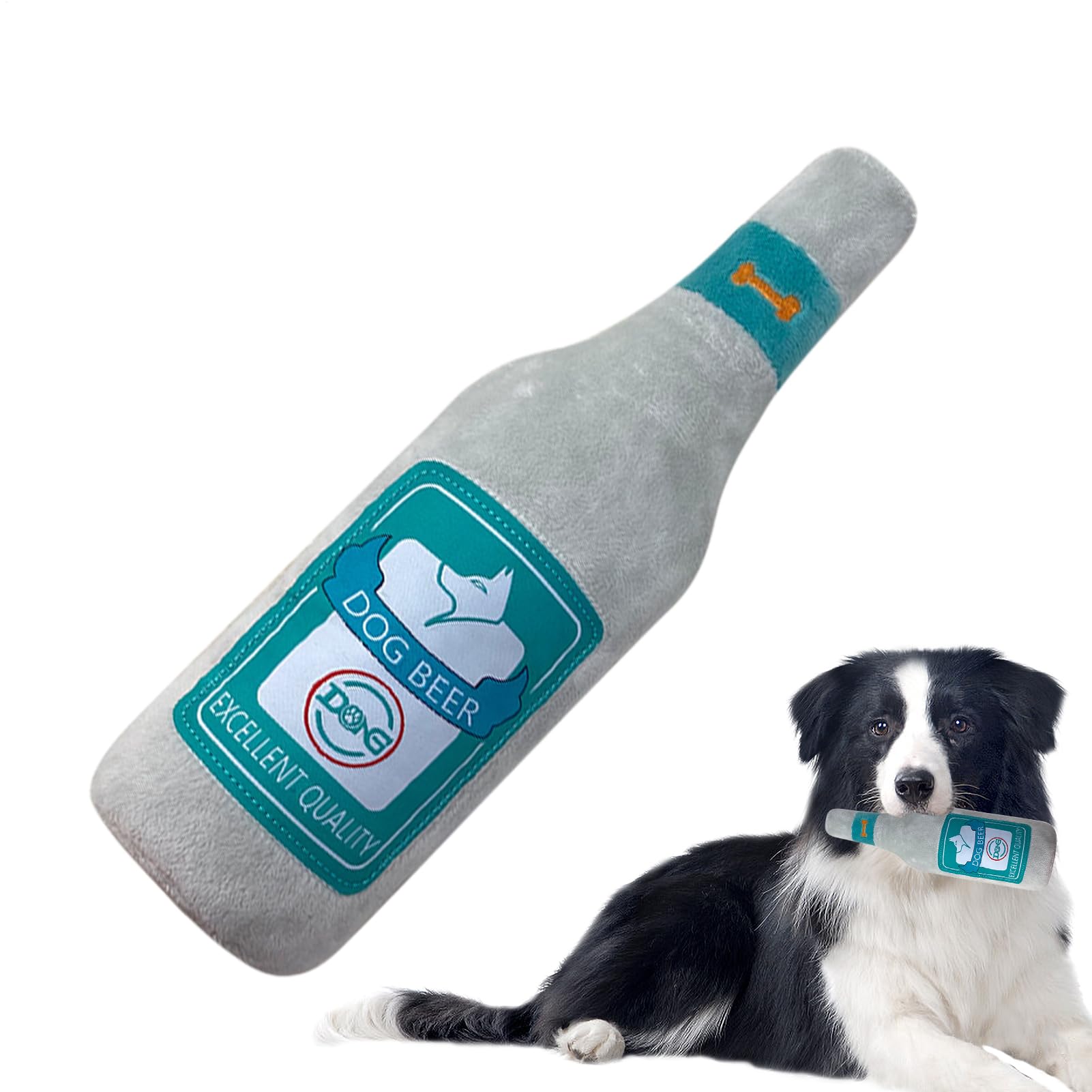 Rechory Dog Squeak Toys | Wine Bottle Interactive Game,Stuffed Puppy Teething Toys - for Puppy Pet Training Boredom Chewing Indoor Outdoor Crate Enrichment