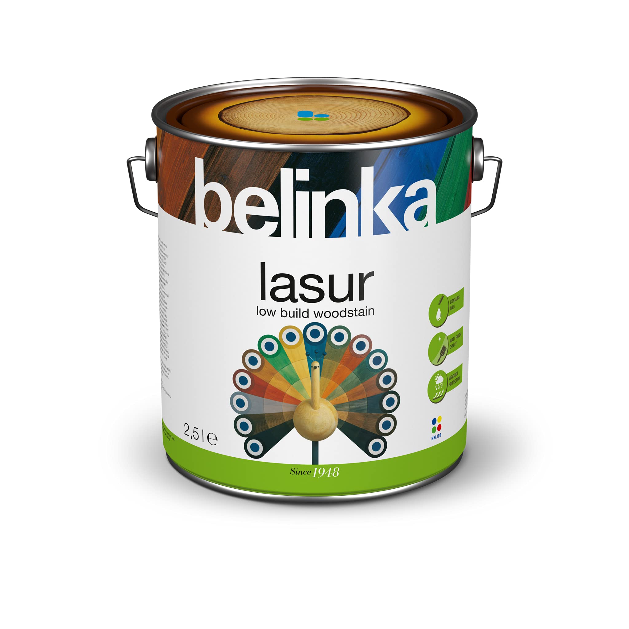 Holzlasur Grün - 2,5 Liter Premium Lasur - Holzanstrich - Für Innen und Außen - Lasur 19