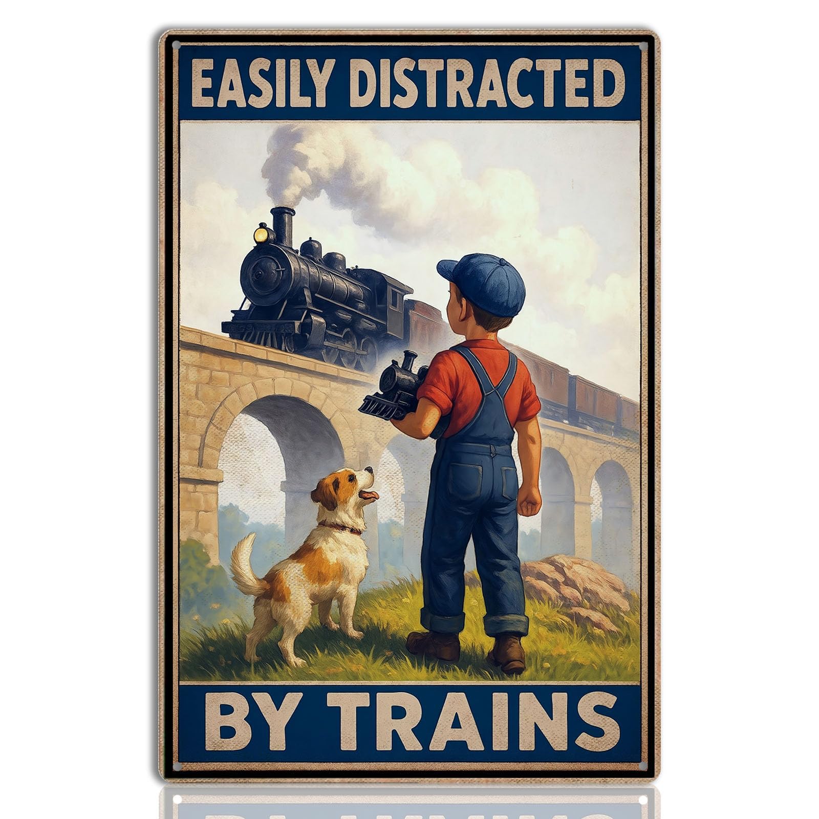Train Gifts For Men Metal Signs Vintage Decor For Father'S Day Or Birthday Gift For Coworkers Grandpa Fathers Bars Garden Cafe Front Door Garage Train Enthusiast Decorations Accessory