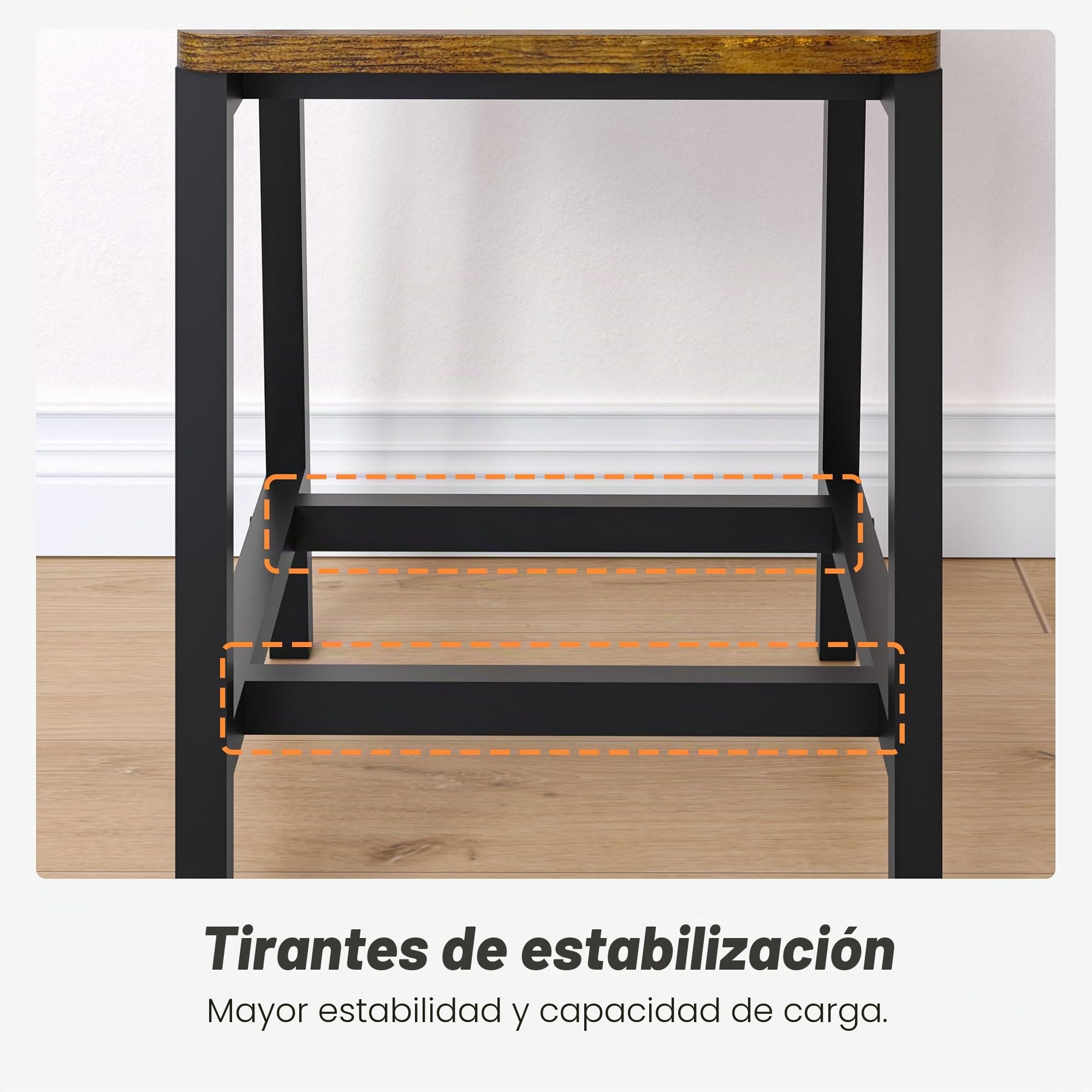YOUDENOVA Sillas de Comedor Juego de 6, Estructura de Metal Resistente, Sillas de Cocina con Respaldo, para Comedor, Cocina y Salón, hasta 150 kg, Marrón Vintage