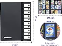 Vista 5 de Foldermax Card Binder - 9 Pocket Trading Card Album Folder - 360 Side Loading Pocket Binder for TCG