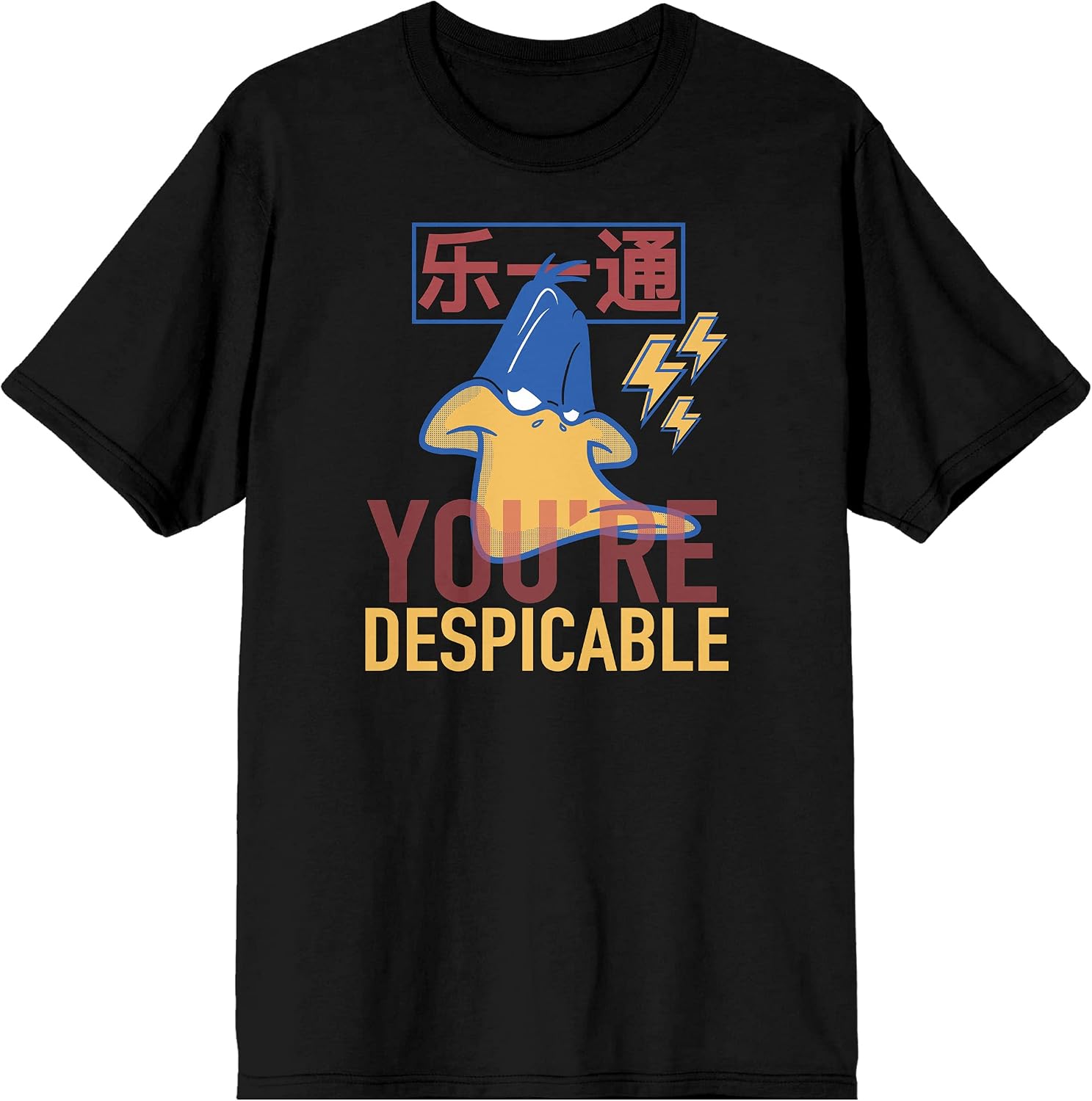 Looney Tunes Classic Cartoon Character Daffy Duck Mens Black Graphic Tee