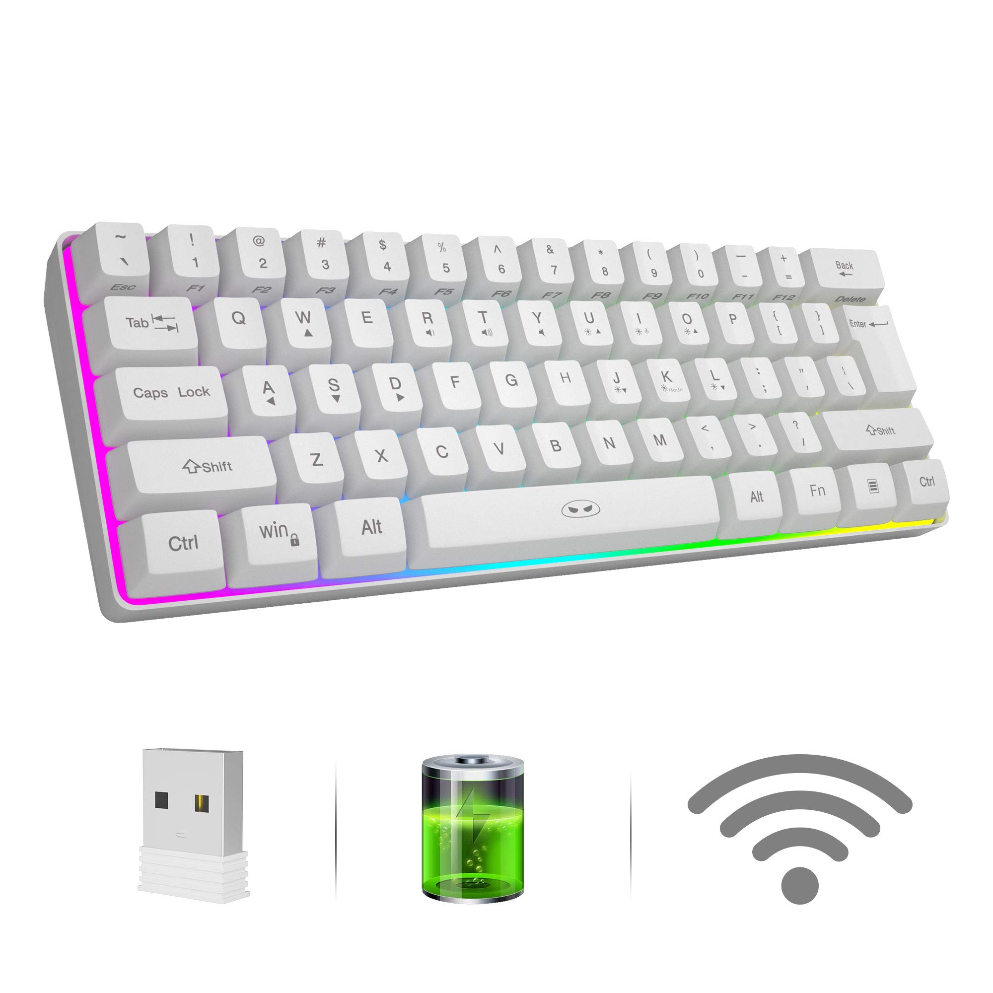 Buy MageGee TS92 Wireless 60 Gaming Keyboard, Compact 61 Keys