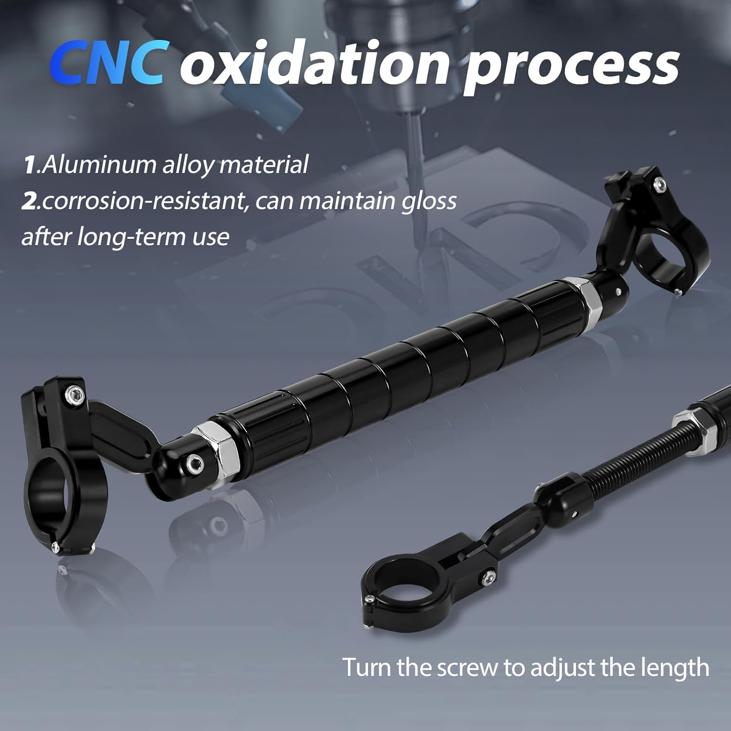 Motorcycle Cross Bar,Adjustable Handlebar Extender Reinforce Extension 7/8" 22mm Universal CNC for Cafe Racer Grom Trail 125 Supermoto Sport Street Bike ATV Balance Bar