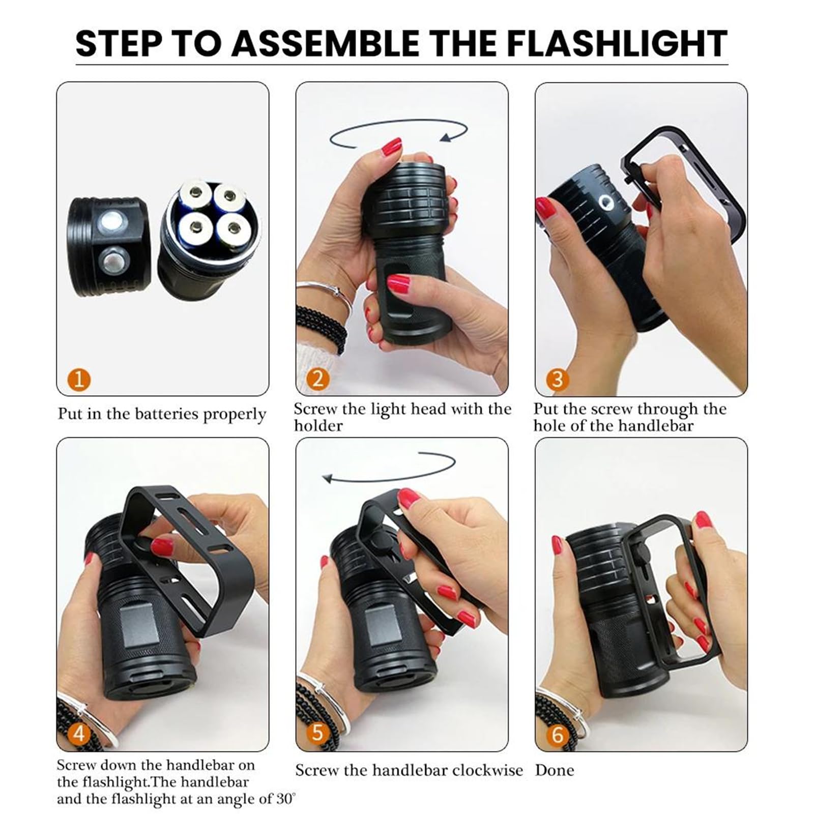Luce Subacquea, Luce Fotografica Subacquea Professionale 10000LM 50W COB Lampada Perline Torcia Elettrica IPX8 Immersione Impermeabile per Sport Sottomarini Professionali