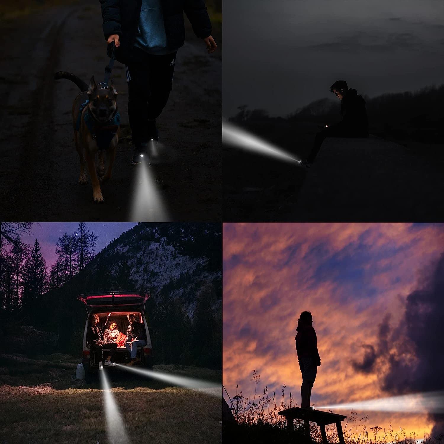 Wiederaufladbare Scheinwerfer für Teller, wasserdichte LED-Taschenlampe für Schuhe, Clip-on-Crock-Lichtanhänger, Zubehör für Camping, Radfahren, Wandern, 3 Lichtmodi, hält 15 Stunden, 2 Stück