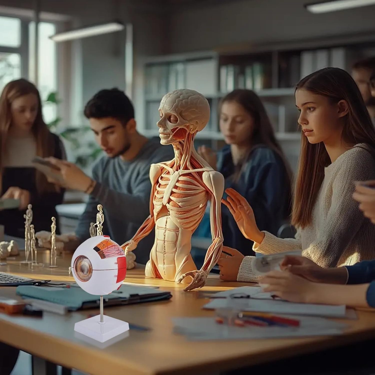 Model anatomiczny ludzkiego oka, 6 x powiększone piłki do okulistyki, idealne do gabinetów lekarskich, sal lekcyjnych i zasobów edukacyjnych