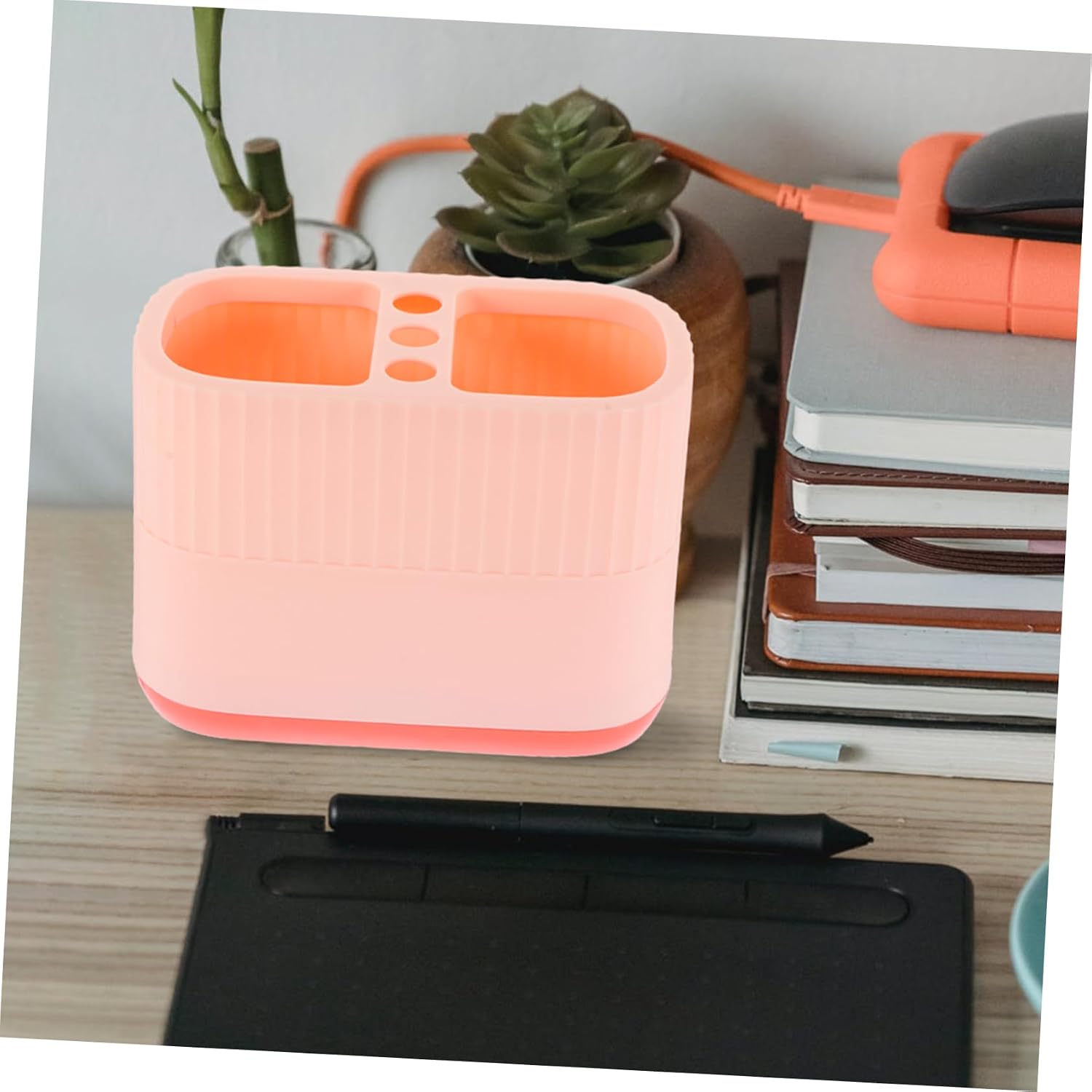 VILLCASE 2pcs Multi Grid Pen Holder Plastic Desktop Organizer image 5