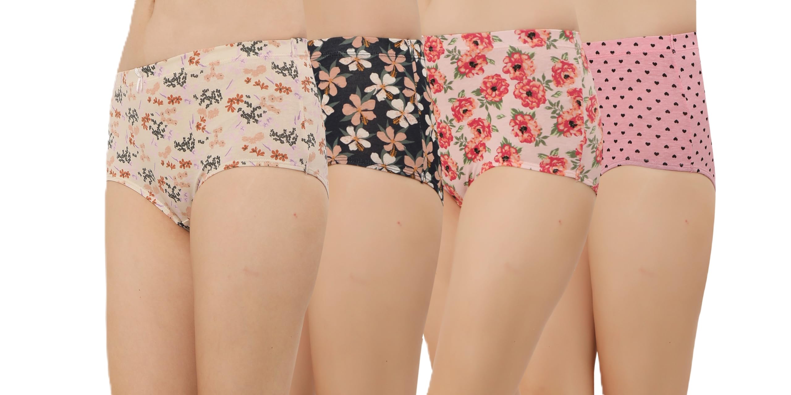 third quadrant Cotton Stretch Printed and Solid Hipster Panty for Women || Underwear for Women || Panties for Women (Pack of 4) Assorted-picture-16
