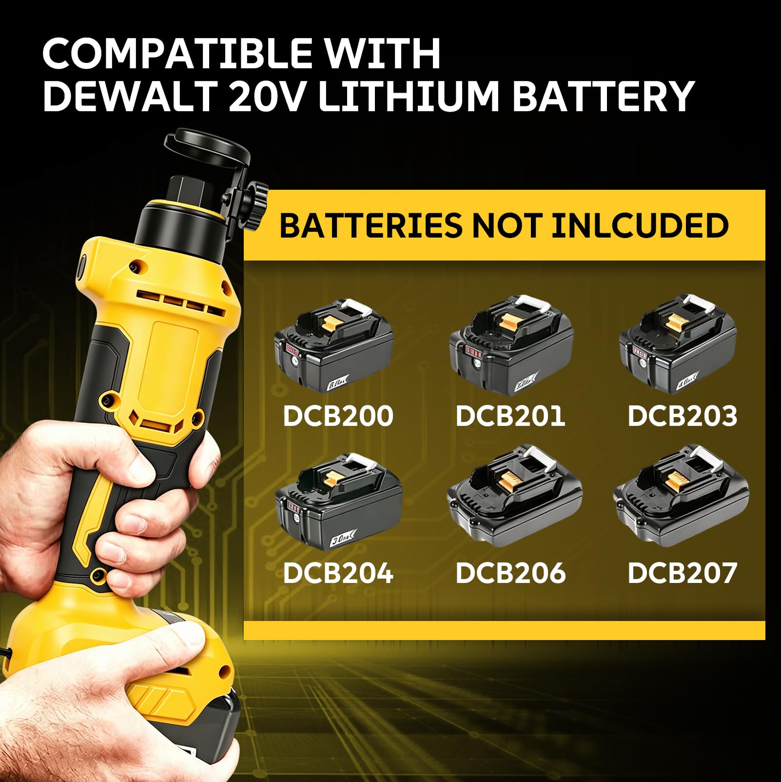 Wycinarka do płyt g-k kompatybilna z DeWalt 20 V, bezszczotkowa LED