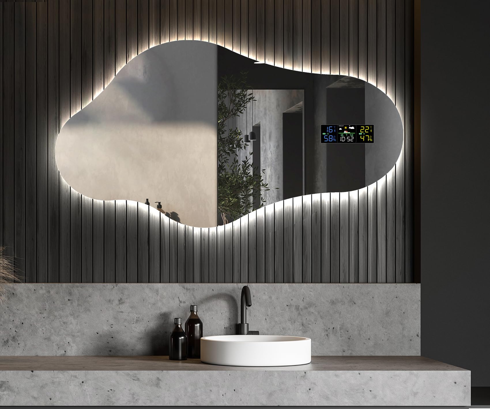 A ARTFORMA Specchio 94x54 cm CHM221 x58, LED, Illuminazione | su Misura, moderno specchi con illuminazione, retroilluminato, CHM221
