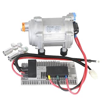 Universal AC Electric Compressor 20cc/r Air Conditioner Compressor for 24V Auto Compressor for R134a, with Straight Fittings