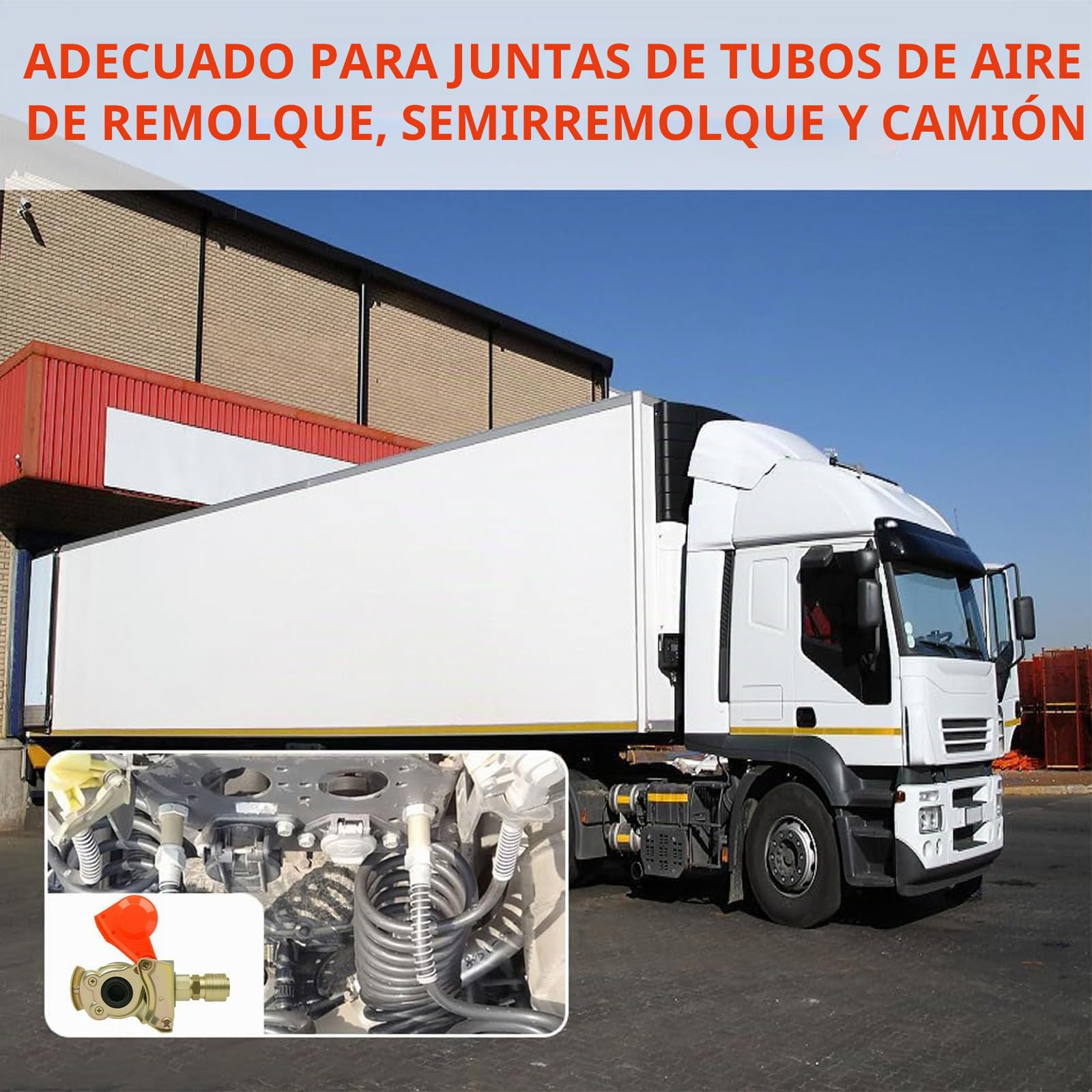 CHEVVY Cabezal de embrague con acoplamiento de aire comprimido 2515298, conexión de aire comprimido para camiones, tractores, frenos de aire comprimido (rojo o amarillo)