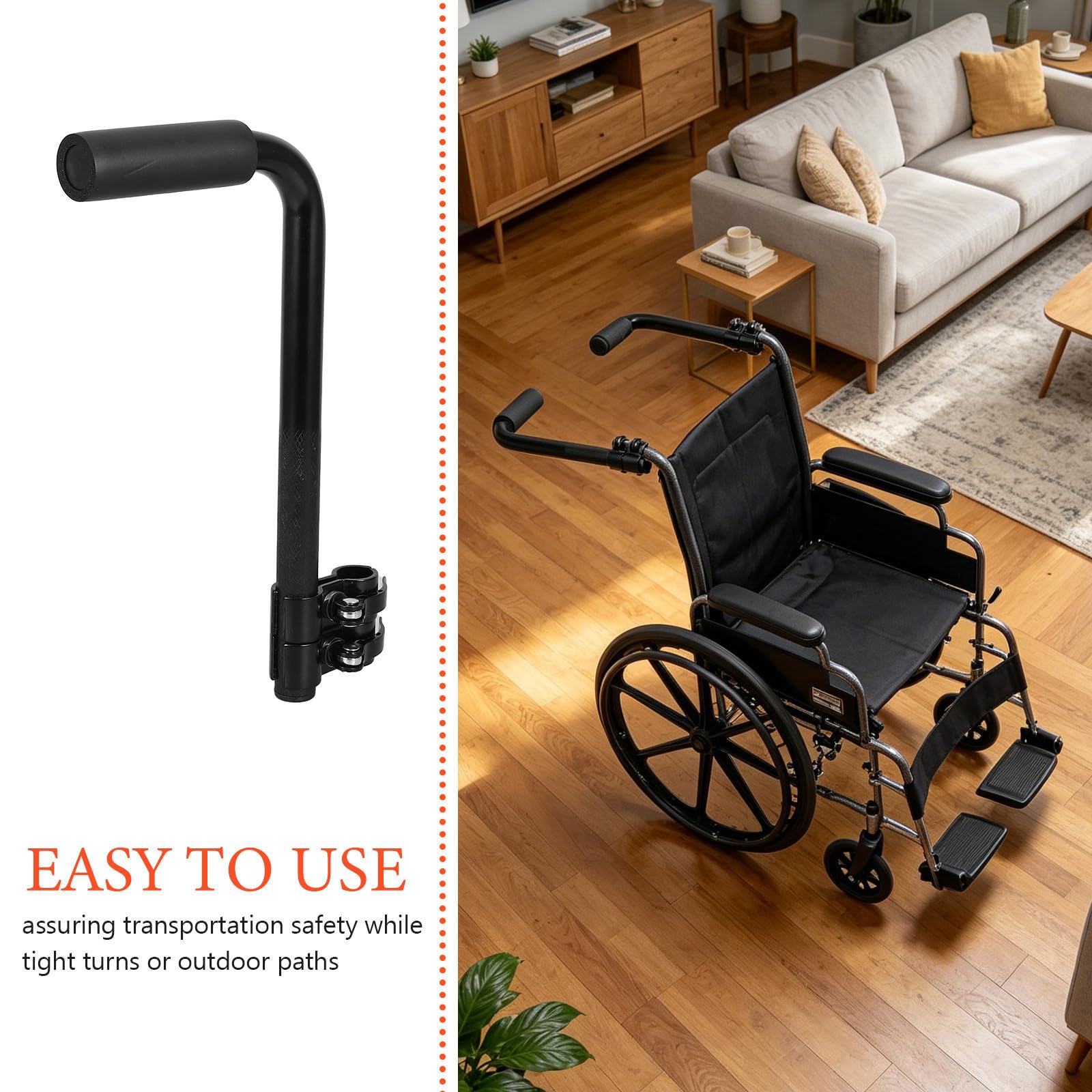 minkissy 2 Piezas Extensor de Mango para Silla de Ruedas Accesorio Práctico para Empujar Paquete de Unidades para Mayor Comodidad y Facilidad