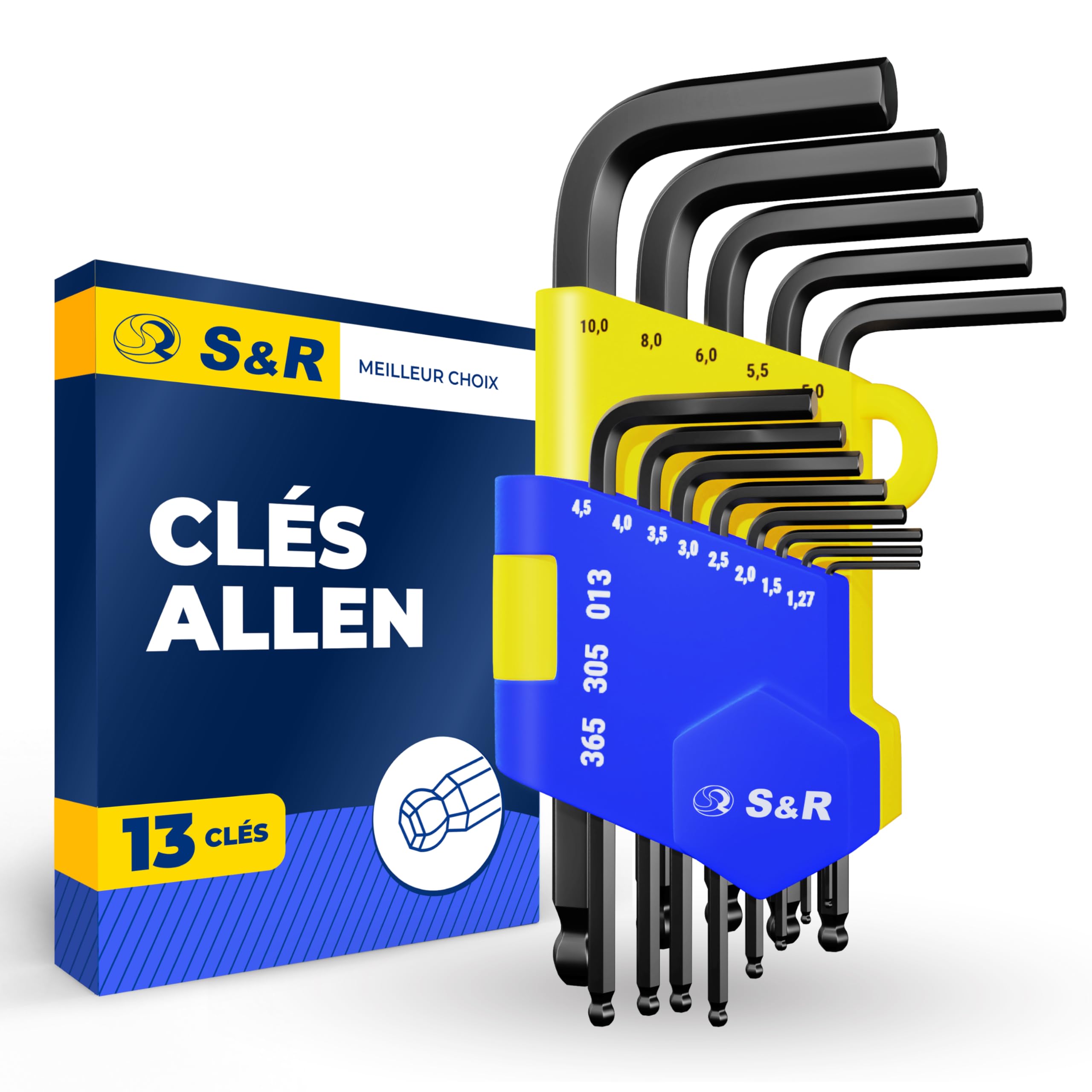 S&R 13 Clés Allen Jeu Clef à laine Btr 6 Pans Males pour Vélos 1