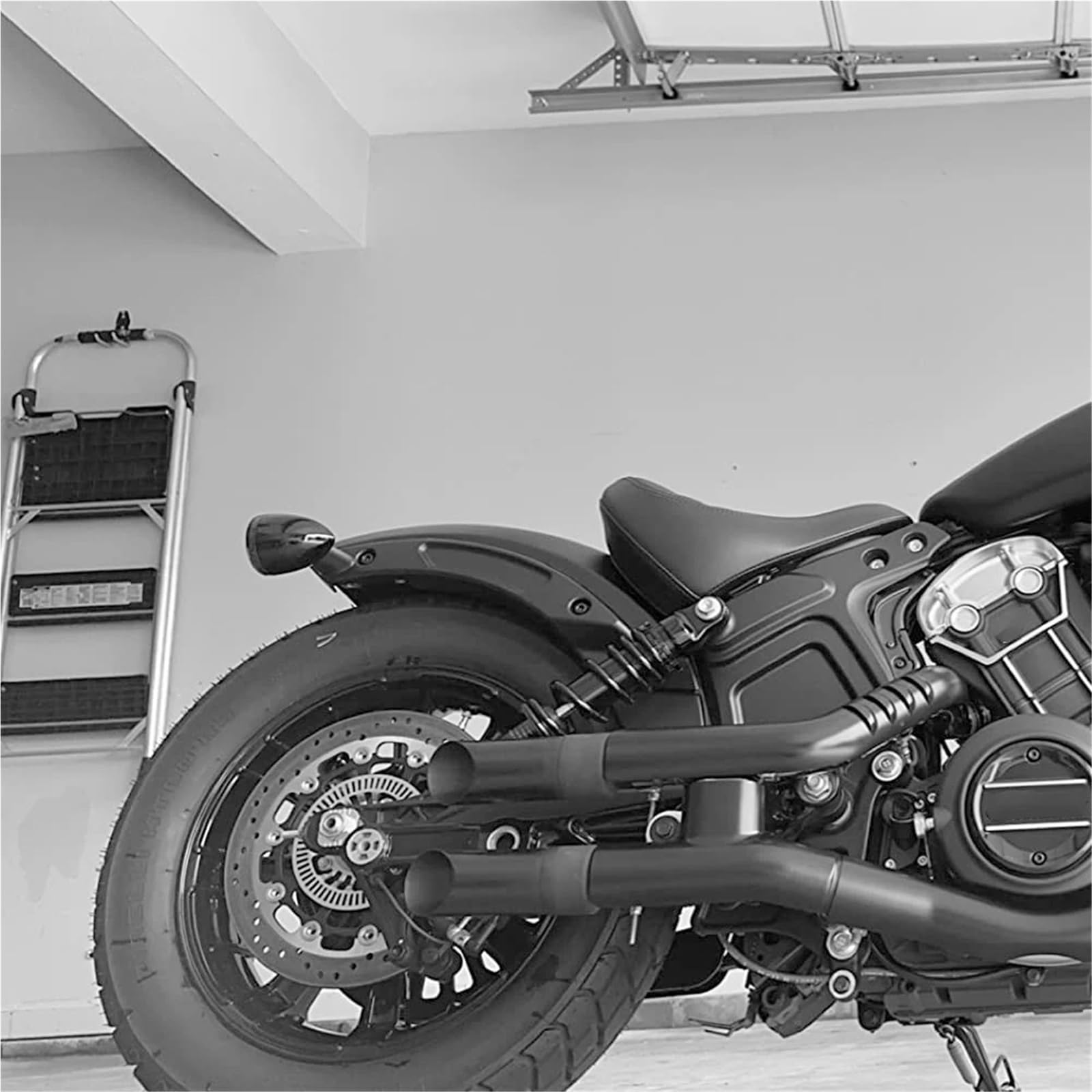 Motorrad-Auspuff Universal Slip on Für Indian Scout Bobber Sixty Für Rogue Twenty 2015-2023 Slip-On Short GP Slip Ons Schalldämpfer Mit DB Killer Schalldämpfer(Black No Muffler)