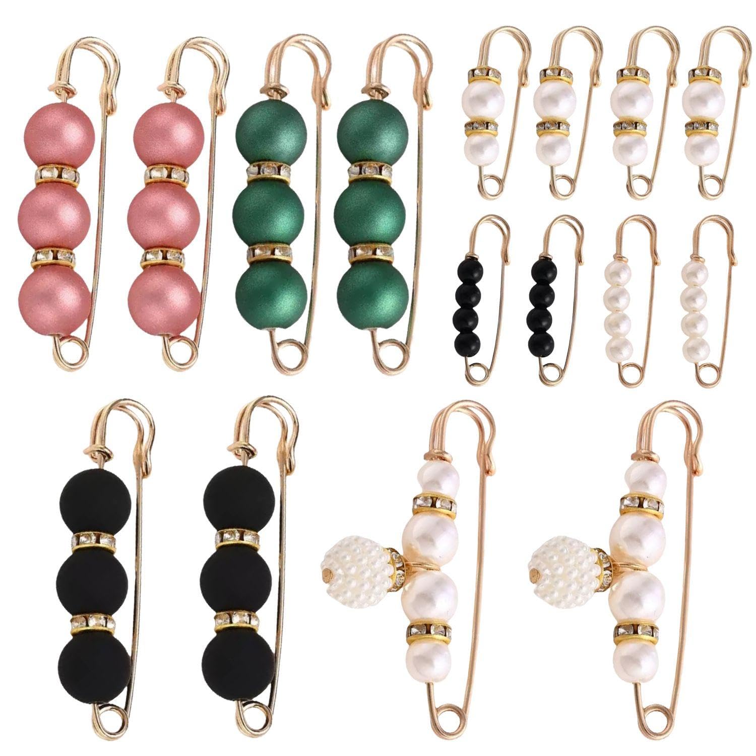 GDFHBD 16 Pieces Of Waist Pins, Multifunctional Clothes Fixing Pin Buckles, Brooch Accessories Tools, Suitable For Pants, Shirts, Scarves.