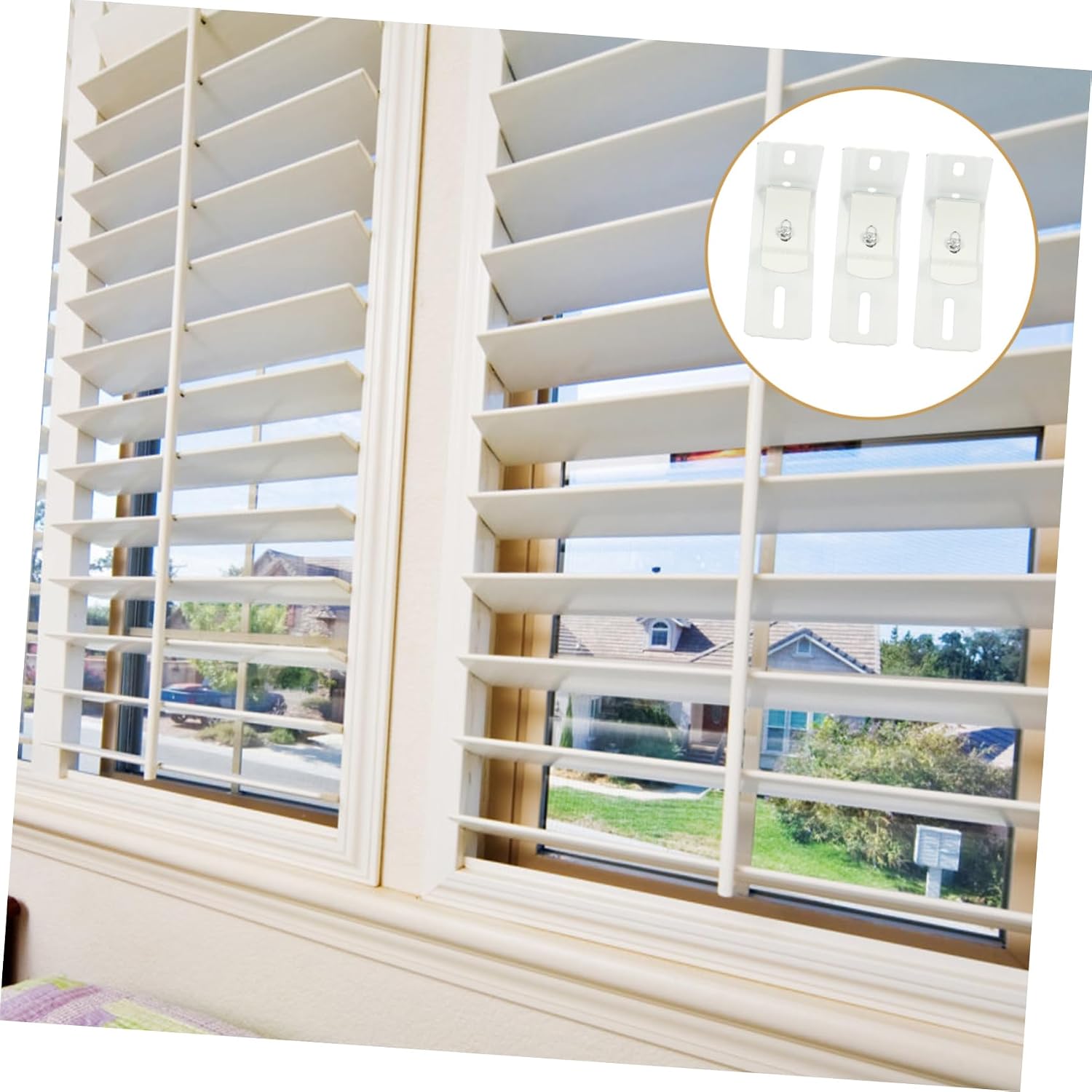 3Pairs Vertical Blind Bracket Curtain Track Mounting Holders for Headrail Installation Lightweight Flexible Design for Easy Setup