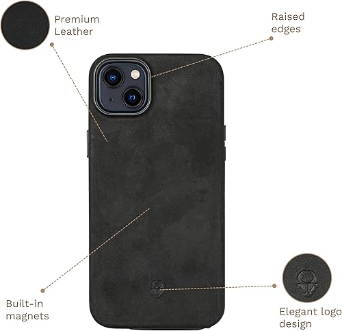 Miniatura 5 de DONBOLSO 14 Pro Max - Funda protectora de cuero para Apple 14 Pro Max, funda de cuero clásica con forro de microfibra antiarañazos compatible con
