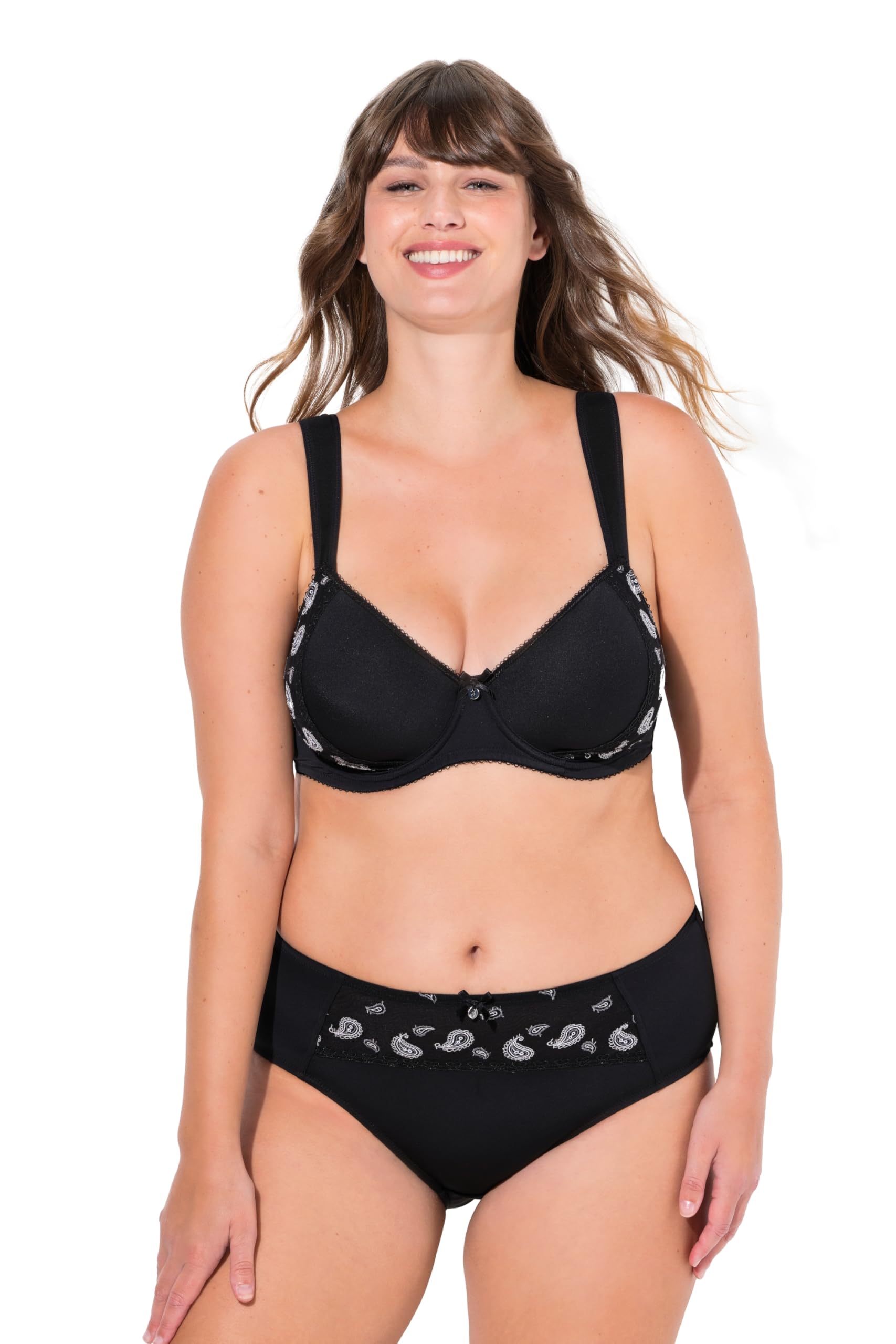 Ulla Popken Damen große Größen Übergrößen Plus Size Bügel-BH, Paisley, Spacer-Schalen 833318