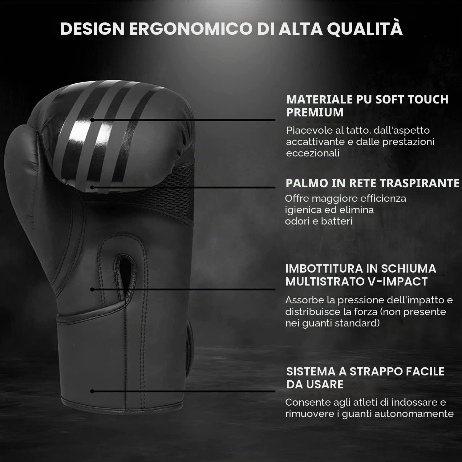 WFX Guantoni da boxe in pelle professionali MMA sparring kickboxing Muay Thai