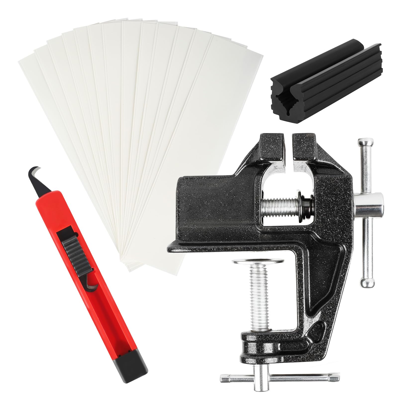 Onnelisus Portable Golf Grip Kit,Golf Regripping Kit with Anti-Slip Vise Clamp, Retractable Hook Knife,13pcs Double-Sided Grip Tapes, Golf Club Regripping Kit for Home&Travel (Solvent Not Included)