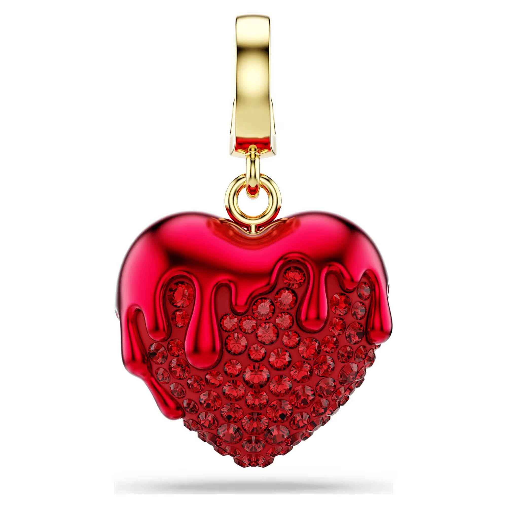 swarovski Charm Idyllia round cut, heart, red, gold plated, 5742994-picture-3