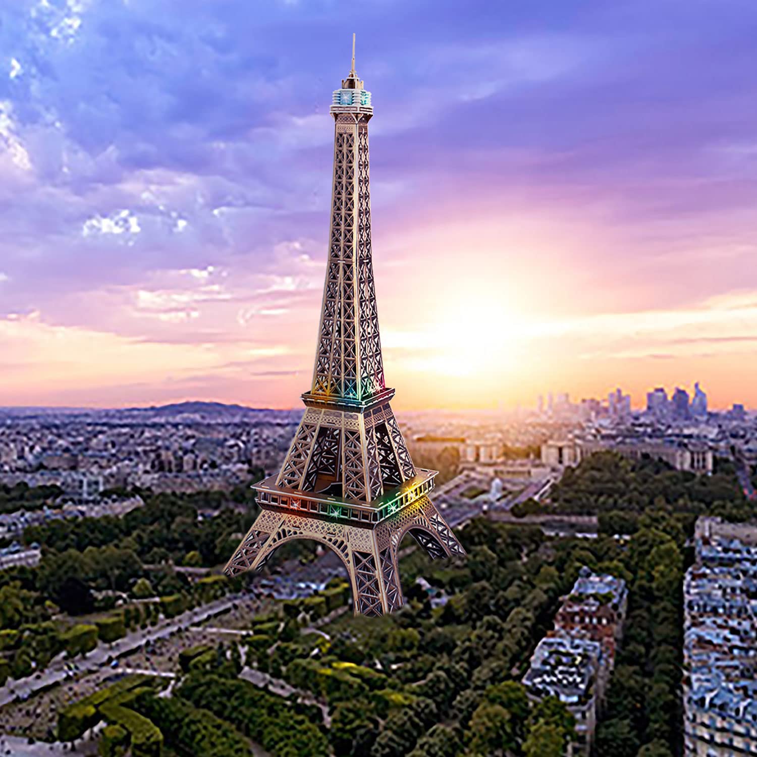 Puzzle 3D - Torre Eiffel LED 84 Pièces | Maquette A Construire | Puzzle 3D Adulte Et Enfant | Maquette Jouet Enfant | Construction Adulte | Puzzles 3D | Cadeau Fille 8 Ans
